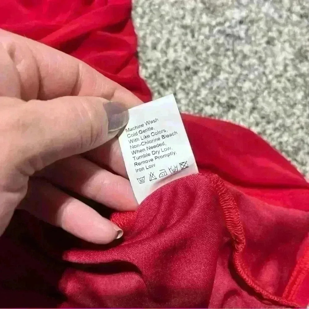 PRETTYGARDEN Women’s SZ S Red Sheer Sleeves Ruched Bodycon Dress - Picture 8 of 11